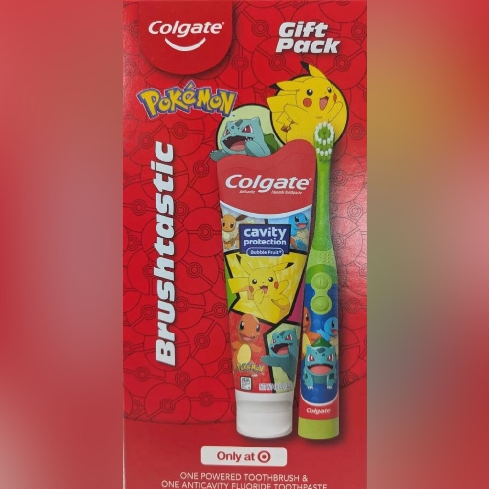Colgate Pokémon Powered Toothbrush & Toothpaste Gift Pack Set - Bubble Fruit